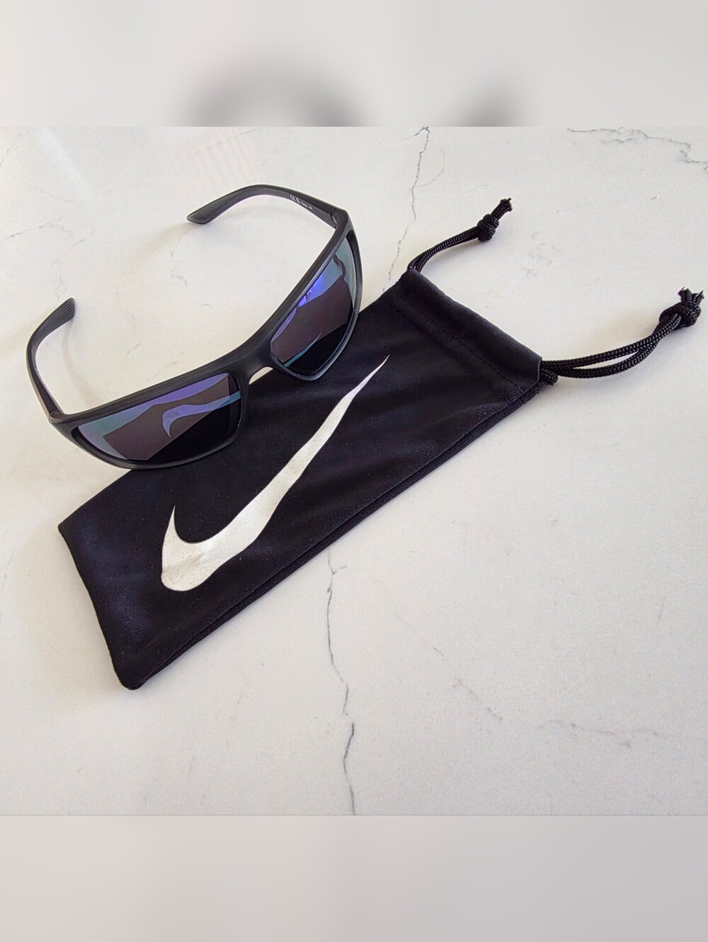 Nike Rabid M EV1110 015 Matte Dark Grey Wrap Sunglasses Grey Violet Mirror Lens